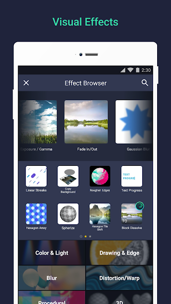 Interfaz de Alight Motion en Android