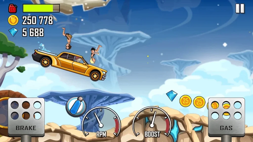 Hill Climb Racing APK para Android 3 Interfaz de Hill Climb Racing en Android