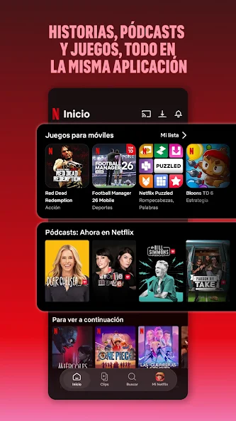 Netflix Premium APK 3 Interfaz de Netflix en Android