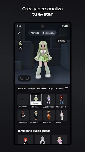 Roblox APK para Android (Última Versión) 3 Interfaz de Roblox en Android