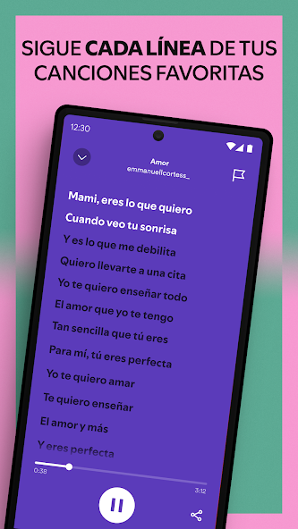 Interfaz de Spotify en Android