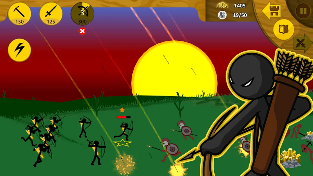 Interfaz de Stick War: Legacy en Android