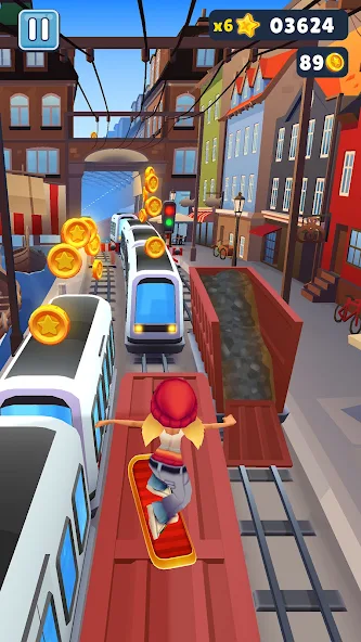 Interfaz de Subway Surfers en Android