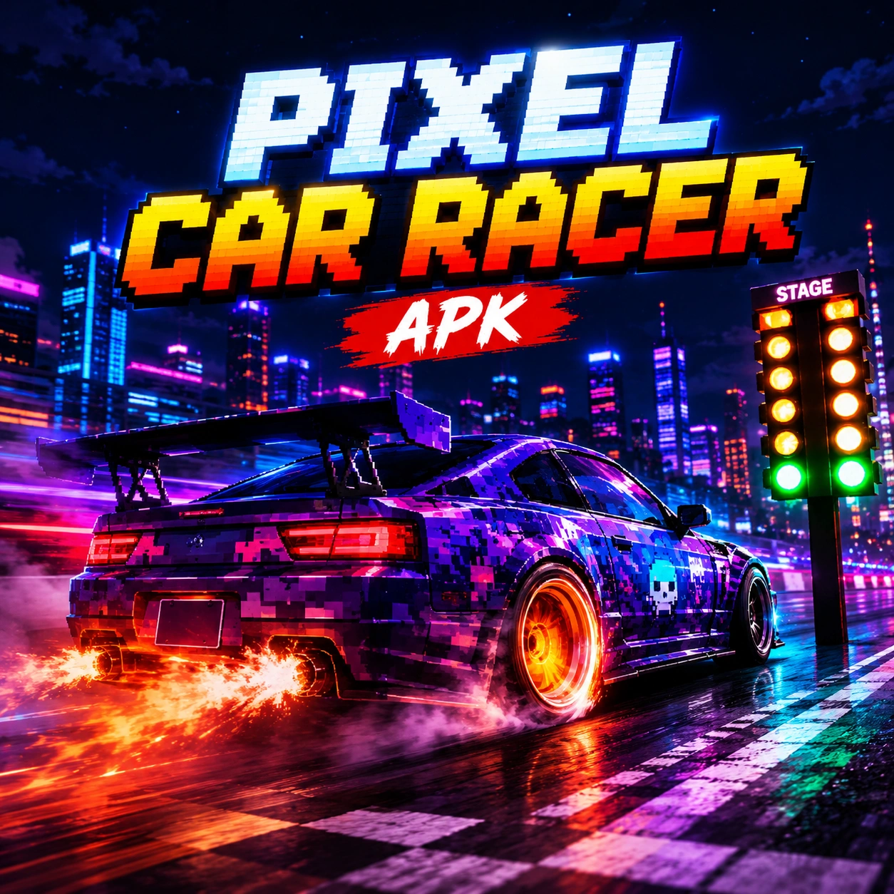 pixel car racer apk featured image