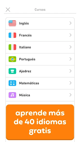 Captura de pantalla de Duolingo para Android