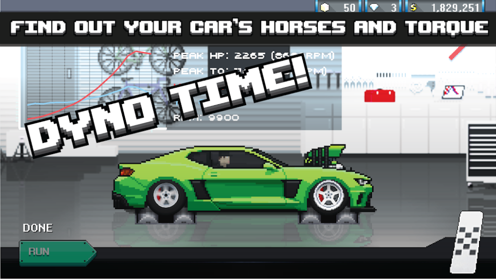 Interfaz de Pixel Car Racer en Android