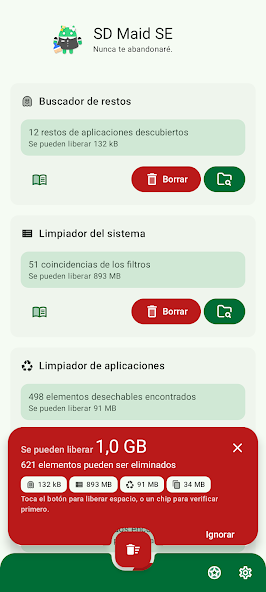 Captura de pantalla de SD Maid para Android