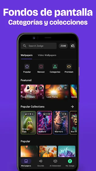 Captura de pantalla de Zedge para Android