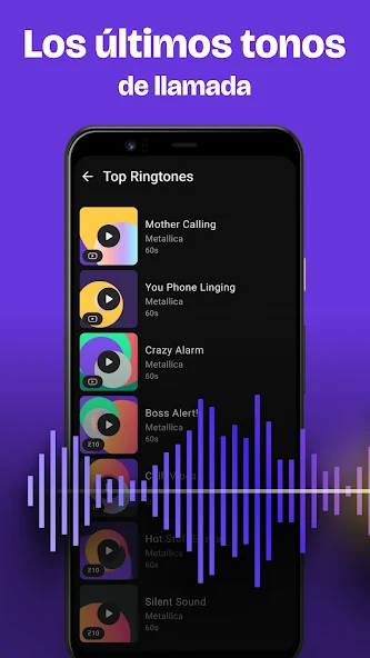Interfaz de Zedge en Android